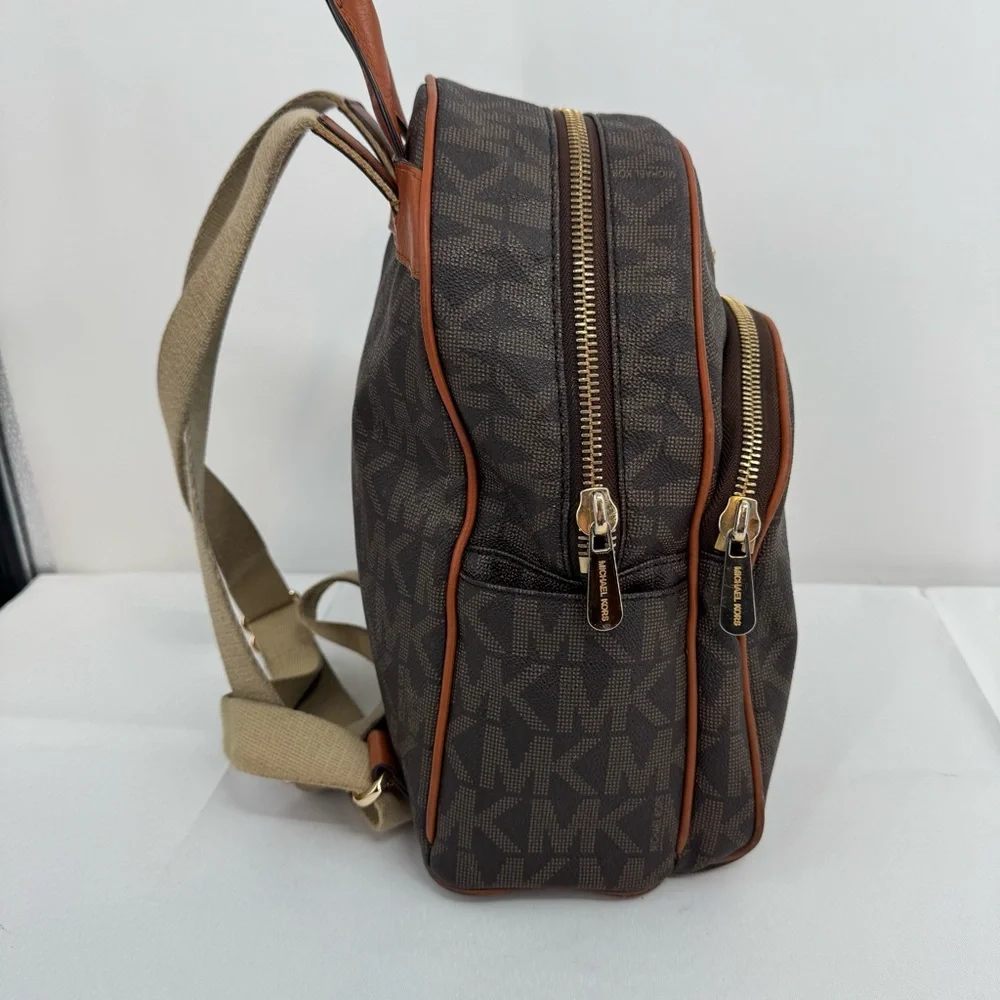 Michael Kors Jet Set Signature Backpack Brown - Picture 4 of 14